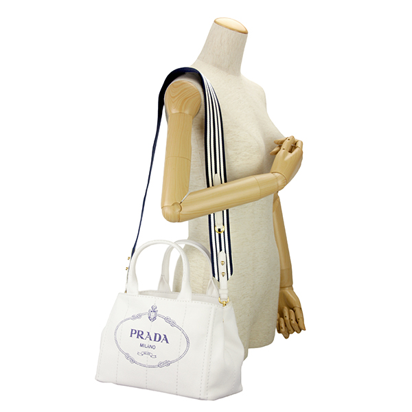 プラダコピー トートバッグ PRADA 1BG439 ZKI F0UB0 バッグ カナパ CANAPA レディース BIANCO(ビアンコ)/BLU ホワイト 白/ブルー 青 - 商品画像 8