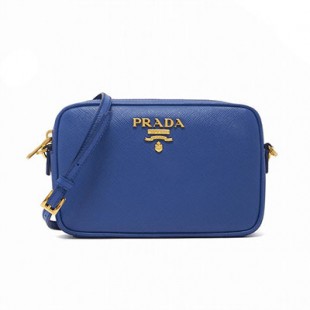プラダバッグスーパーコピー レディース レザー ショルダーバッグ LEATHER SHOULDER BAG 1BH036NZV F0013 AZZURRO BLUE 青 ミニバッグ PRADA