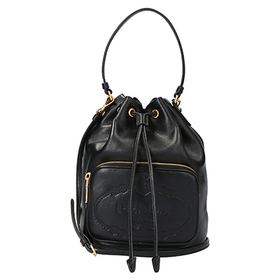 PRADAスーパーコピー プラダ 巾着 ショルダースタッズ 1BH038 レザー ブラック - 商品画像 6