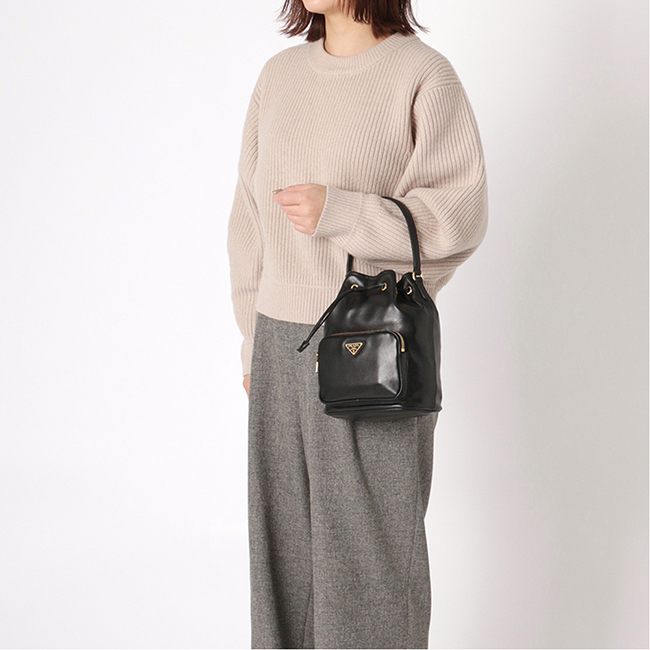 プラダスーパーコピーハンドバッグ LEATHER BUCKET BAG レザー バケットバッグ 1BH038 レディース 1BH038 NERO F0002 - 商品画像 5