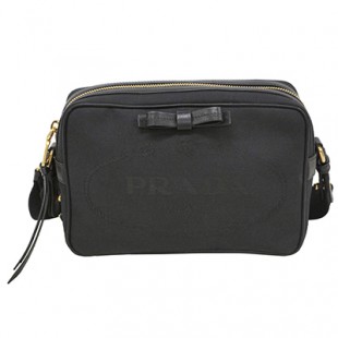 プラダスーパーコピーバッグ 1BH089 PRADA ショルダーバッグ リボン LOGO JACQUARD NERO ネロ ロゴジャガード ブラック ゴールド金具