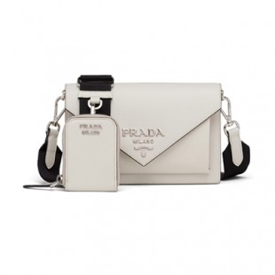 PRADA プラダ サフィアーノレザー ミニ エンベロープバッグ ホワイト 1BP020_2EVU_F0VCN