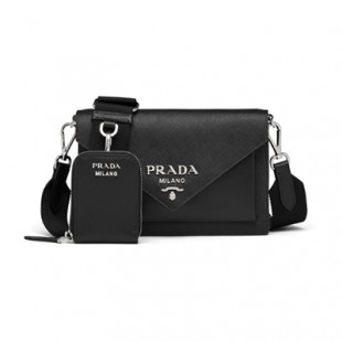 PRADA プラダ サフィアーノレザー ミニ エンベロープバッグ ブラック 1BP020_2EVU_F0VCN