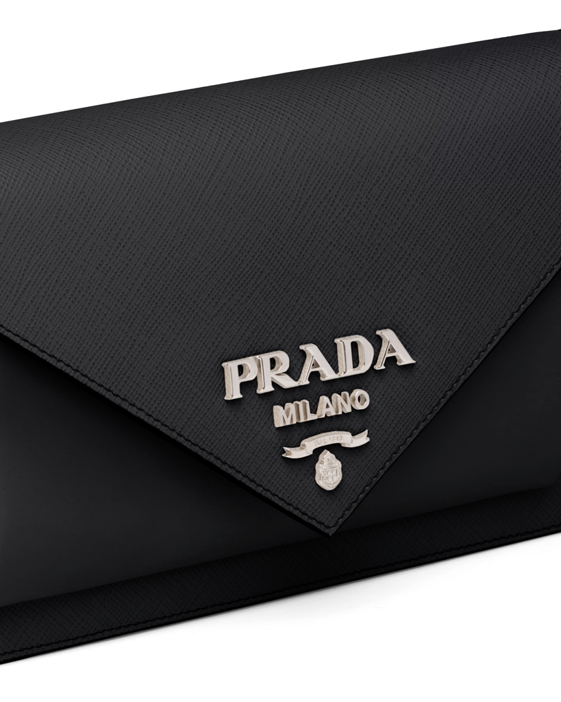 PRADA プラダ サフィアーノレザー ミニ エンベロープバッグ ブラック 1BP020_2EVU_F0VCN - 商品画像 1