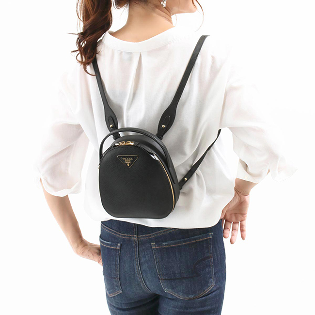 プラダ PRADA リュックサック/ハンドバッグ サフィアーノ/SAFFIANO ラックス/LUX 三角ロゴプレート ブラック 1BZ047 NZV F0002 VOOG 2019年春夏新作 レディース - 商品画像 6