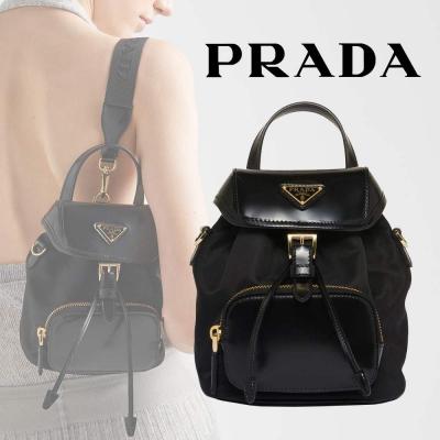 プラダ スーパーコピー スモール Re-Nylon xブラッシュドレザー バックパック 1BZ075_R789