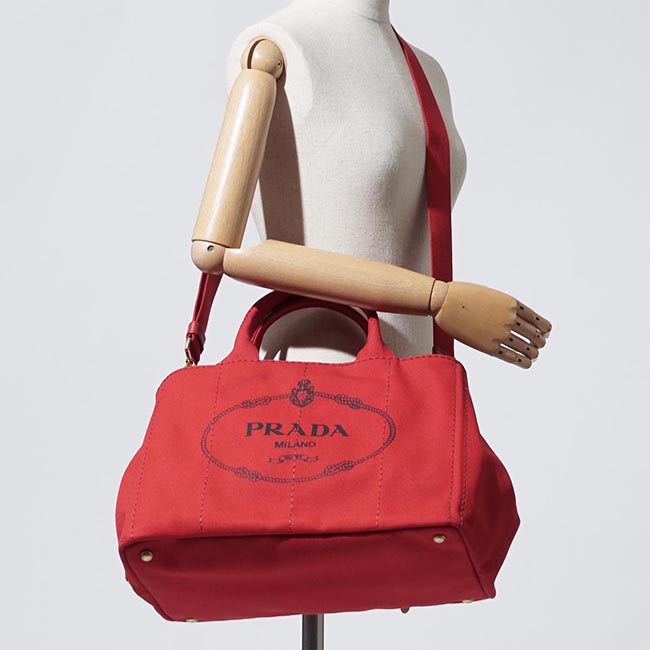 プラダコピー PRADA ハンドバッグ 2WAY レッド レディース トートバッグ ロゴ トライアングル 1bg642 zki f0011 CANAPA - 商品画像 8