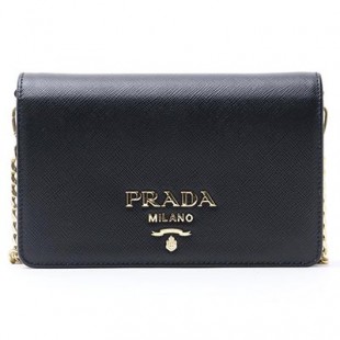 プラダ PRADAスーパーコピー ショルダーバッグ ブラック レディース ブラック バッグ チェーン ミニショルダー クラッチ プレゼント レザー 1bp006 v cow nzv f0002