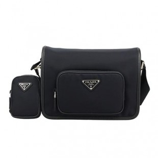 プラダバッグスーパーコピー ショルダーバッグ ナイロン サフィアーノ トライアングルロゴ ブラック メンズ レディース PRADA 2VD041 2DMH F0002