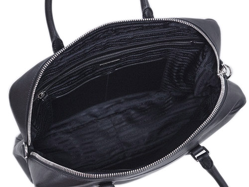 プラダバッグコピー 2VE305 メンズ ブリーフケース ストラップ付き ヴィテッロ シティ NERO ネロ カーフブラック - 商品画像 3