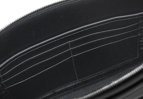 プラダバッグスーパーコピー 2VF056 PRADA メンズ セカンドバッグ クラッチ ストラップ付き SAFFIANO TRAVEL NERO+AZZURRO カーフ ブラック - 商品画像 3
