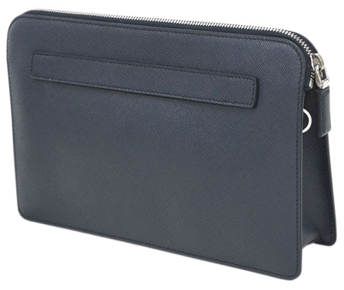 スーパーコピープラダ バッグ 2VF056 PRADA メンズ セカンドバッグ クラッチ ストラップ付き SAFFIANO TRAVEL BALTICO バルティコ カーフネイビー - 商品画像 5