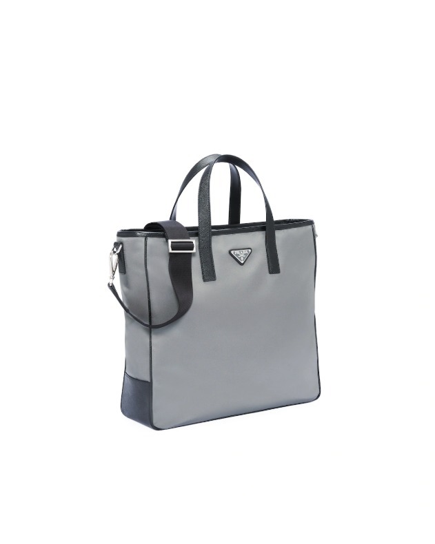 プラダ トートバッグ ビジネスバッグ テスートサフィアーノ トライアングルロゴ グレー/ブラック メンズ PRADA 2VG064_064_F0H16 - 商品画像 3