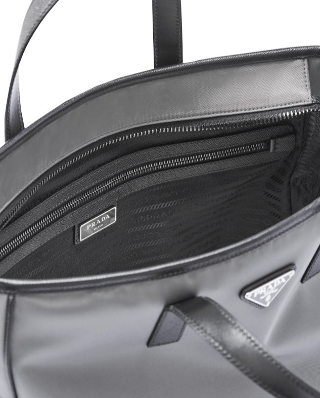 プラダ トートバッグ ビジネスバッグ テスートサフィアーノ トライアングルロゴ グレー/ブラック メンズ PRADA 2VG064_064_F0H16 - 商品画像 4