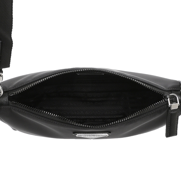 プラダ バッグ ショルダーバッグ ナイロン サフィアーノ ポーチ トライアングルロゴ ブラック メンズ レディース PRADA 2VH113 2DMH OOO F0002 - 商品画像 4