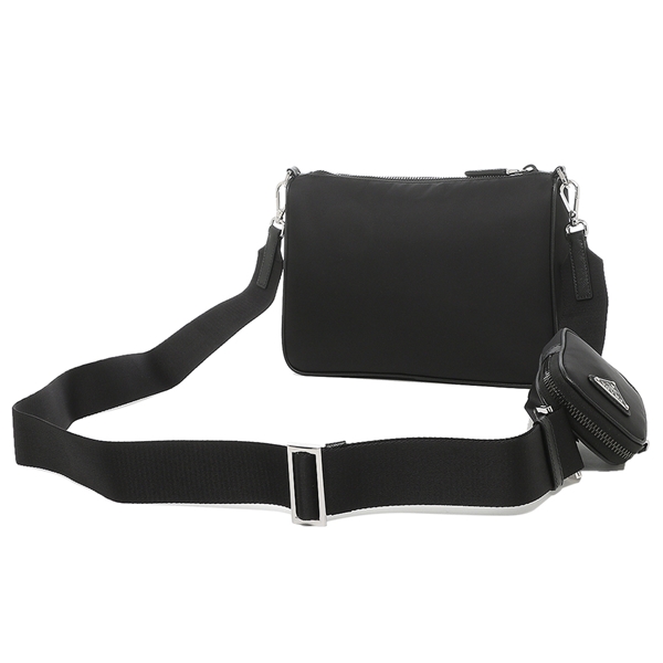 プラダ バッグ ショルダーバッグ ナイロン サフィアーノ ポーチ トライアングルロゴ ブラック メンズ レディース PRADA 2VH113 2DMH OOO F0002 - 商品画像 6