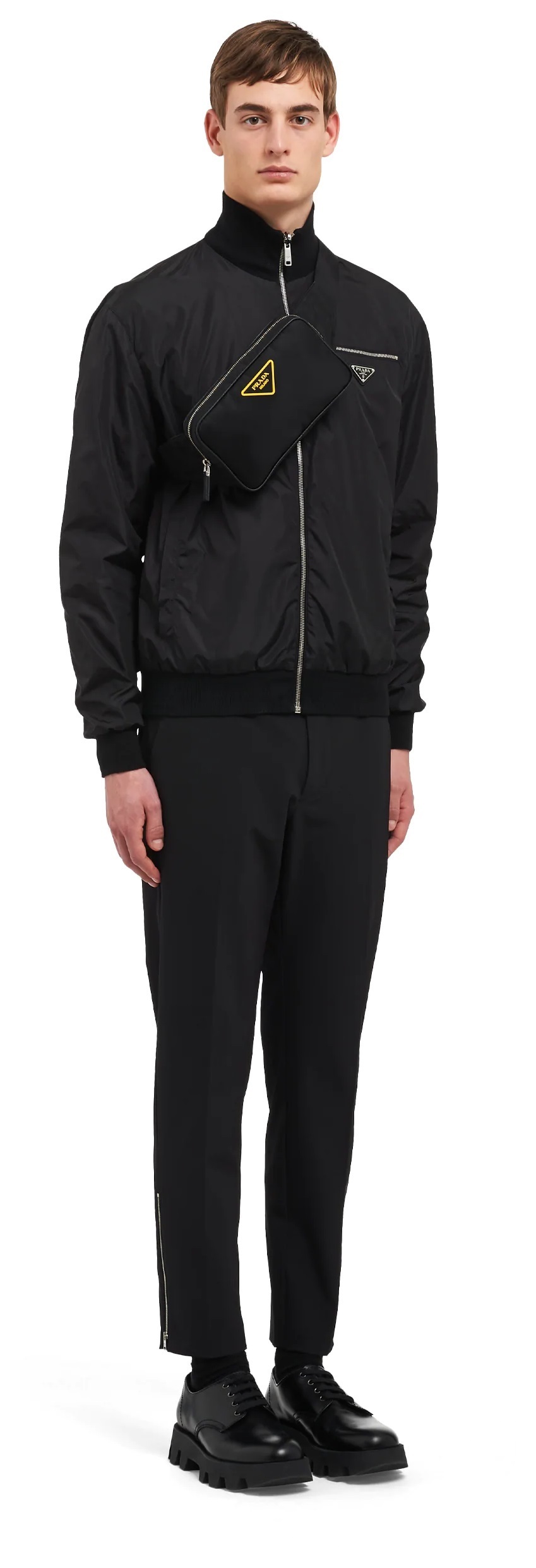 プラダ PRADA スペシャルラバーロゴナイロンベルトバッグ ブラック 2VL977_074_F0C5Z_V_WWO - 商品画像 1