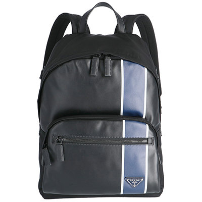 プラダコピー PRADA メンズ テクニカルナイロン バックパック リュックサック ブラック×ブルー 2VZ066HTY 2CIL TCC - 商品画像 7