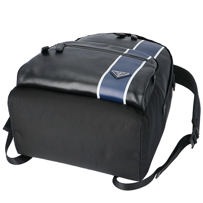 プラダコピー PRADA メンズ テクニカルナイロン バックパック リュックサック ブラック×ブルー 2VZ066HTY 2CIL TCC - 商品画像 5