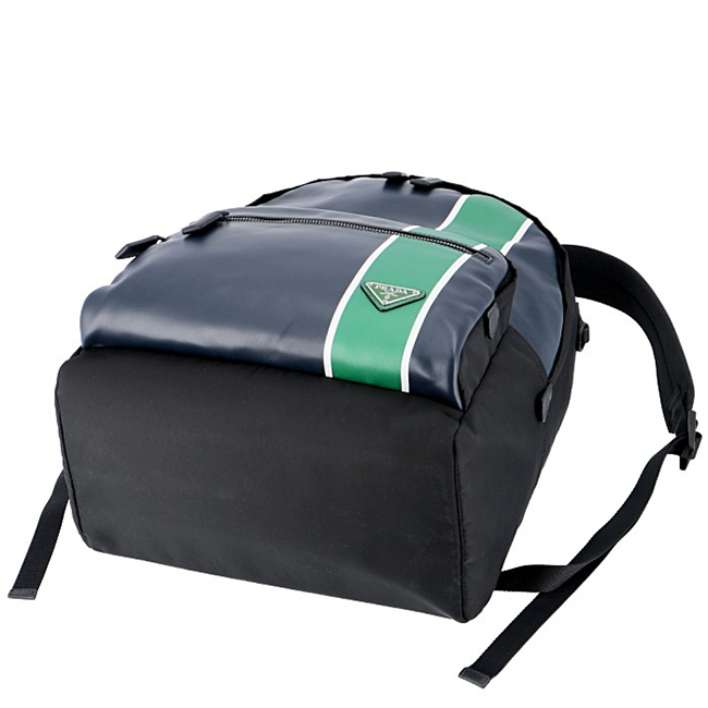 プラダコピー PRADA メンズ テクニカルナイロン バックパック リュックサック ブラック×グリーン 2VZ066HTY 2CIL YVM - 商品画像 5
