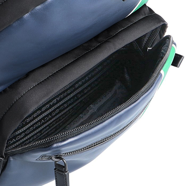 プラダコピー PRADA メンズ テクニカルナイロン バックパック リュックサック ブラック×グリーン 2VZ066HTY 2CIL YVM - 商品画像 3
