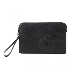 プラダコピー PRADA クラッチバッグ セカンドバッグ ブラック メンズ ギフト プレゼント 2vf056 volm 9z2 f0002 BORSELLO SAFFIANO TRA
