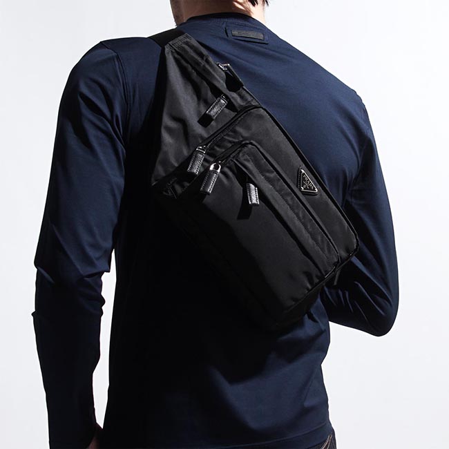 プラダコピー PRADA ボディバッグ ウエストバッグ ブラック メンズ ウエストポーチ ナイロン バッグ 2vl003 973 f0002 - 商品画像 4