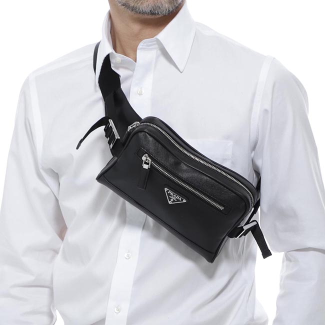 プラダスーパーコピー PRADA ベルトバッグ ボディバッグ ブラック メンズ ギフト プレゼント レザー 2vl012 vooo 9z2 f0002 MARSUPIO SAFFIANO TRAVEL - 商品画像 4