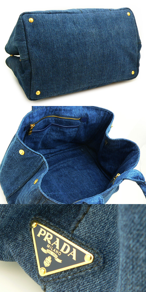 プラダスーパーコピー トートバッグ PRADA バッグ メンズ/カナパ CANAPA コットンデニム ロゴプリント デニム B1872B DENIM AVIO - 商品画像 4