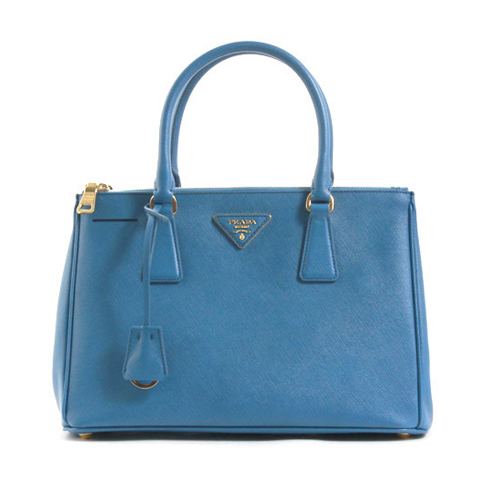 プラダコピー PRADA SAFFIANO LUX 三角ロゴプレート ハンドバッグ コバルトブルー&ゴールド BN1801 - 商品画像 6