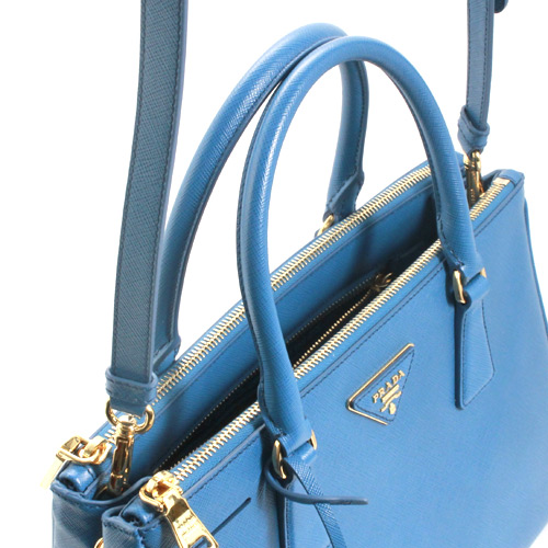 プラダコピー PRADA SAFFIANO LUX 三角ロゴプレート ハンドバッグ コバルトブルー&ゴールド BN1801 - 商品画像 7