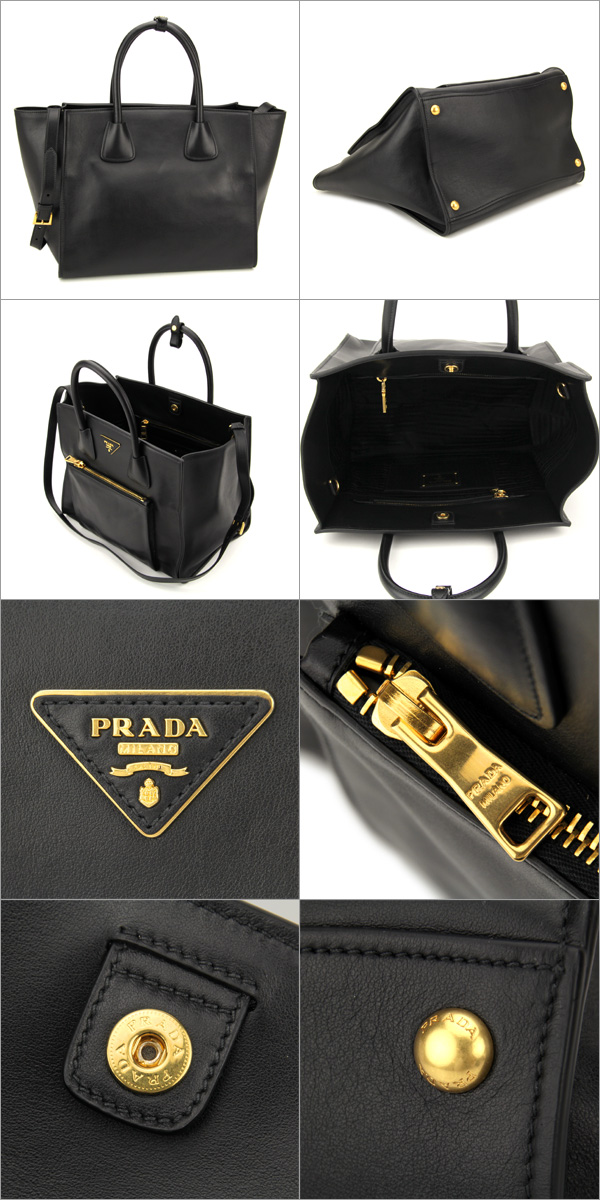 プラダスーパーコピー トートバッグ PRADA BN2626 バッグ ソフト カーフ SOFT CALF レディース NERO(ネロ) ブラック 黒 - 商品画像 2