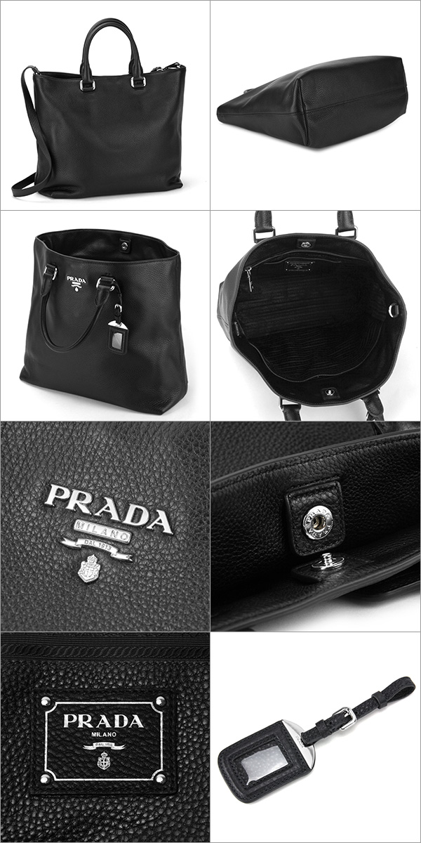 プラダコピー トートバッグ PRADA BN2876 UWL F0002 バッグ ヴィッテロ ダイノ VITELLO DAINO レディース NERO(ネロ) ブラック 黒 2WAY A4サイズ収納可能 - 商品画像 2