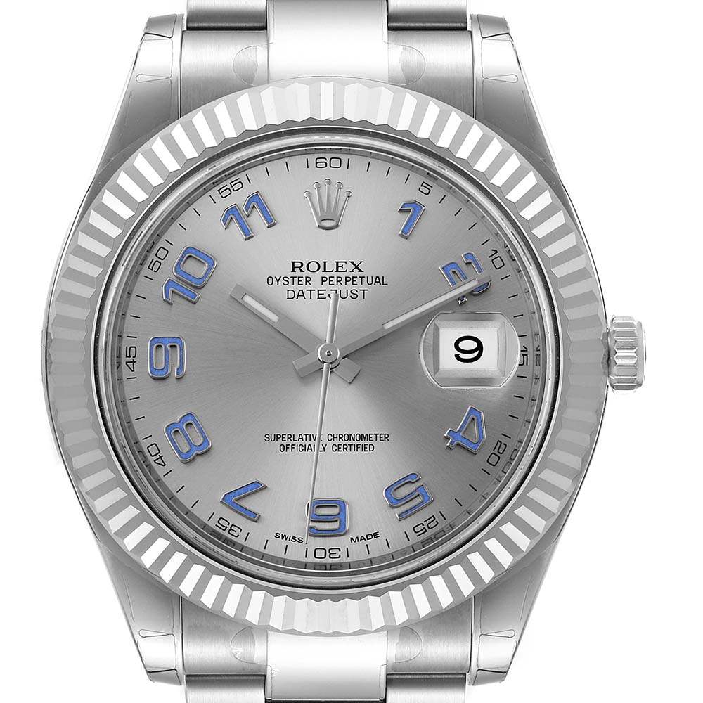 ロレックススーパーコピー デイトジャスト II 41mm スチール ホワイト ゴールド ブルー数字 116334 - 商品画像 8