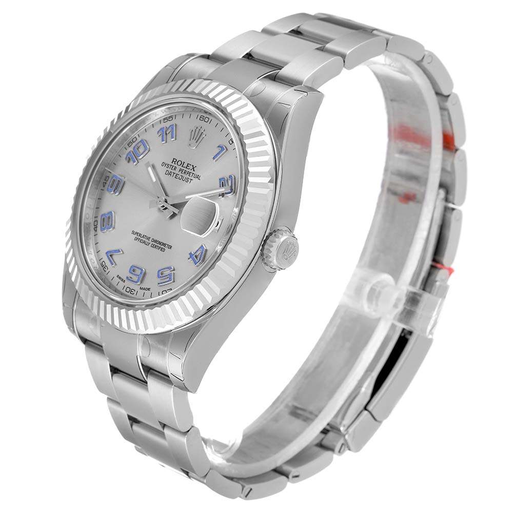 ロレックススーパーコピー デイトジャスト II 41mm スチール ホワイト ゴールド ブルー数字 116334 - 商品画像 10