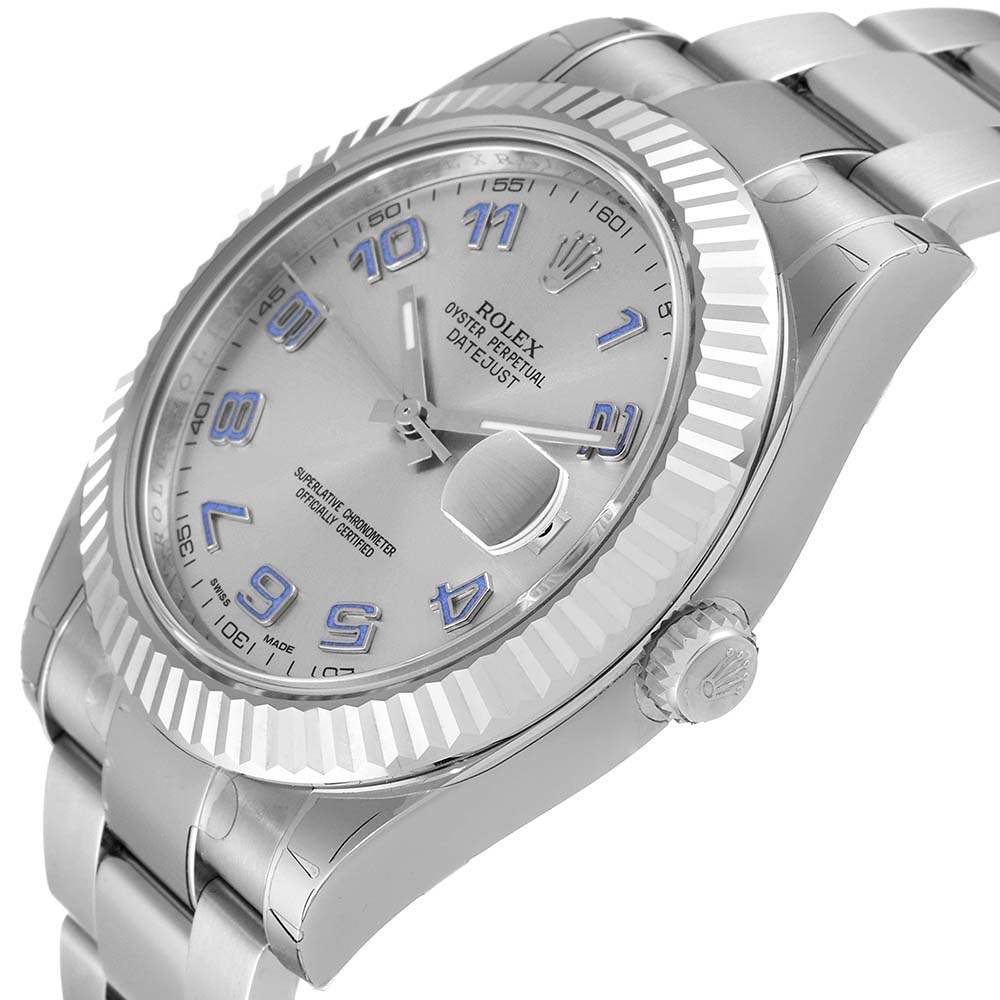 ロレックススーパーコピー デイトジャスト II 41mm スチール ホワイト ゴールド ブルー数字 116334 - 商品画像 6