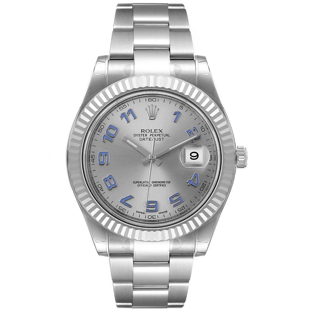 ロレックススーパーコピー デイトジャスト II 41mm スチール ホワイト ゴールド ブルー数字 116334 - 商品画像 1