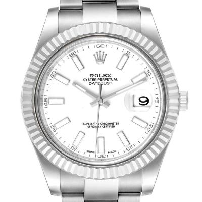 ロレックススーパーコピー デイトジャスト II 41mm バトン ダイヤル スチール ホワイト ゴールド 116334 - 商品画像 2