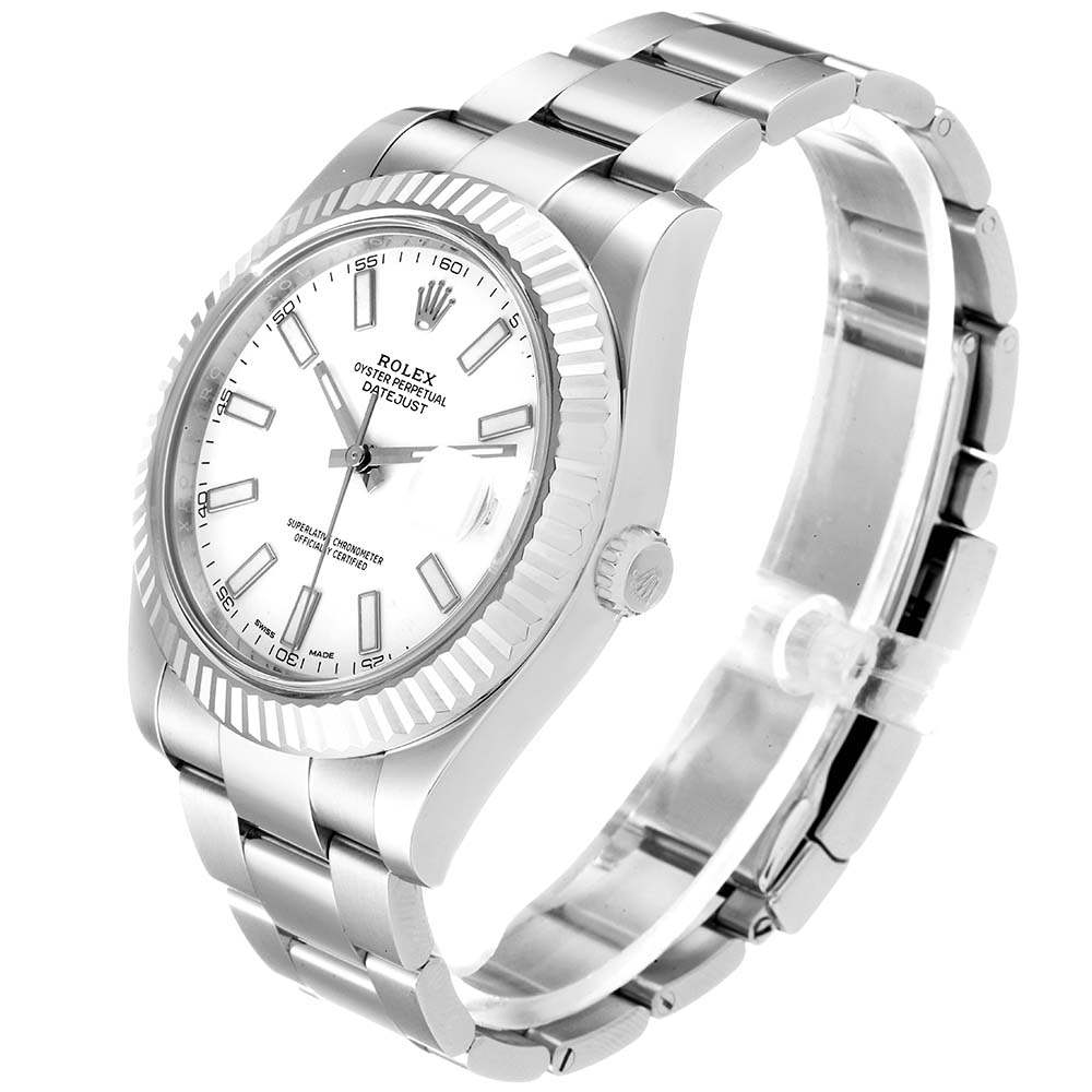 ロレックススーパーコピー デイトジャスト II 41mm バトン ダイヤル スチール ホワイト ゴールド 116334 - 商品画像 4
