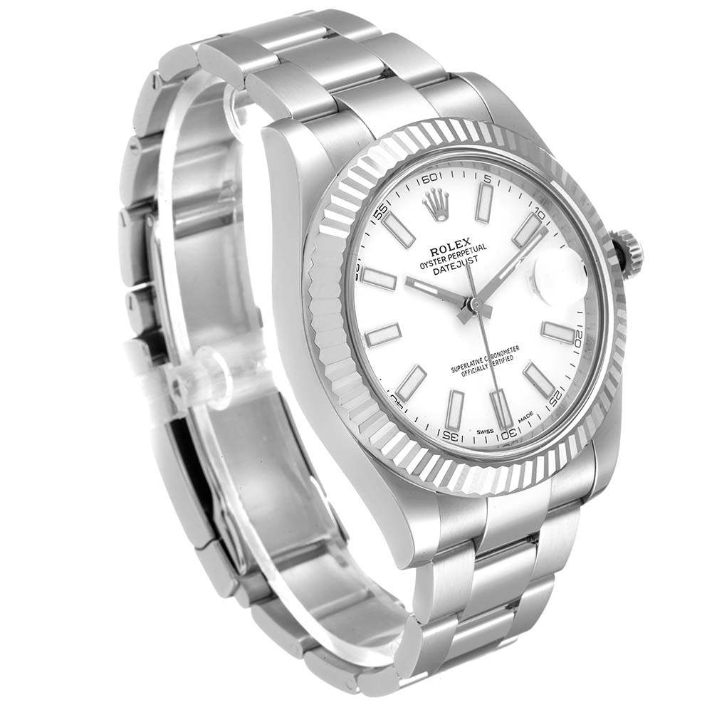 ロレックススーパーコピー デイトジャスト II 41mm バトン ダイヤル スチール ホワイト ゴールド 116334 - 商品画像 10