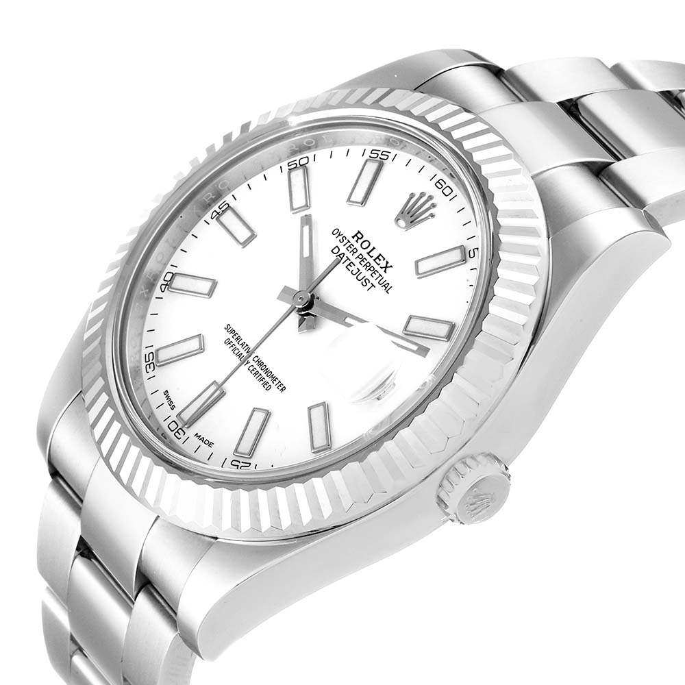 ロレックススーパーコピー デイトジャスト II 41mm バトン ダイヤル スチール ホワイト ゴールド 116334 - 商品画像 6