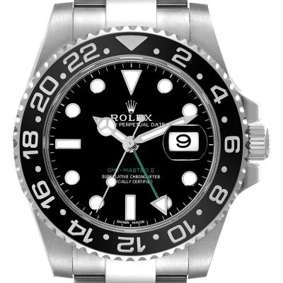 ロレックス コピー GMT マスター II ブラック ダイヤル グリーン ハンド スチール 116710LN - 商品画像 2