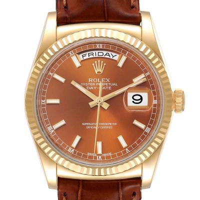 ロレックスコピー プレジデント デイデイト イエローゴールド コニャック ダイヤル 118138 - 商品画像 2