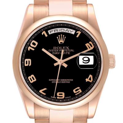 ロレックススーパーコピー プレジデント デイデイト 36 ローズゴールド ブラック ダイヤル 118205 - 商品画像 2