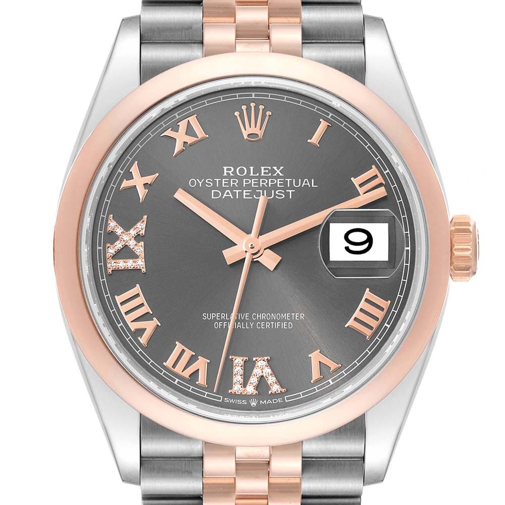 ロレックス コピー デイトジャスト36 スレートローマVI&IXダイヤ 126201 - 商品画像 1