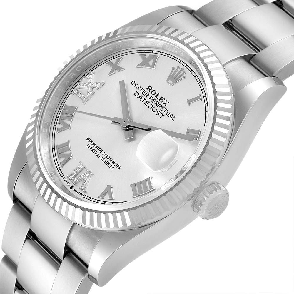 ロレックス スーパーコピー デイトジャスト36 シルバーローマVI&IXダイヤ 126234 - 商品画像 6
