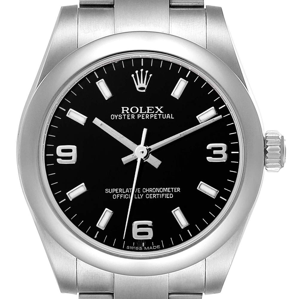 ロレックスコピー ミッドサイズ ブラック ダイヤル ドーム型ベゼル スチール製 177200 - 商品画像 8