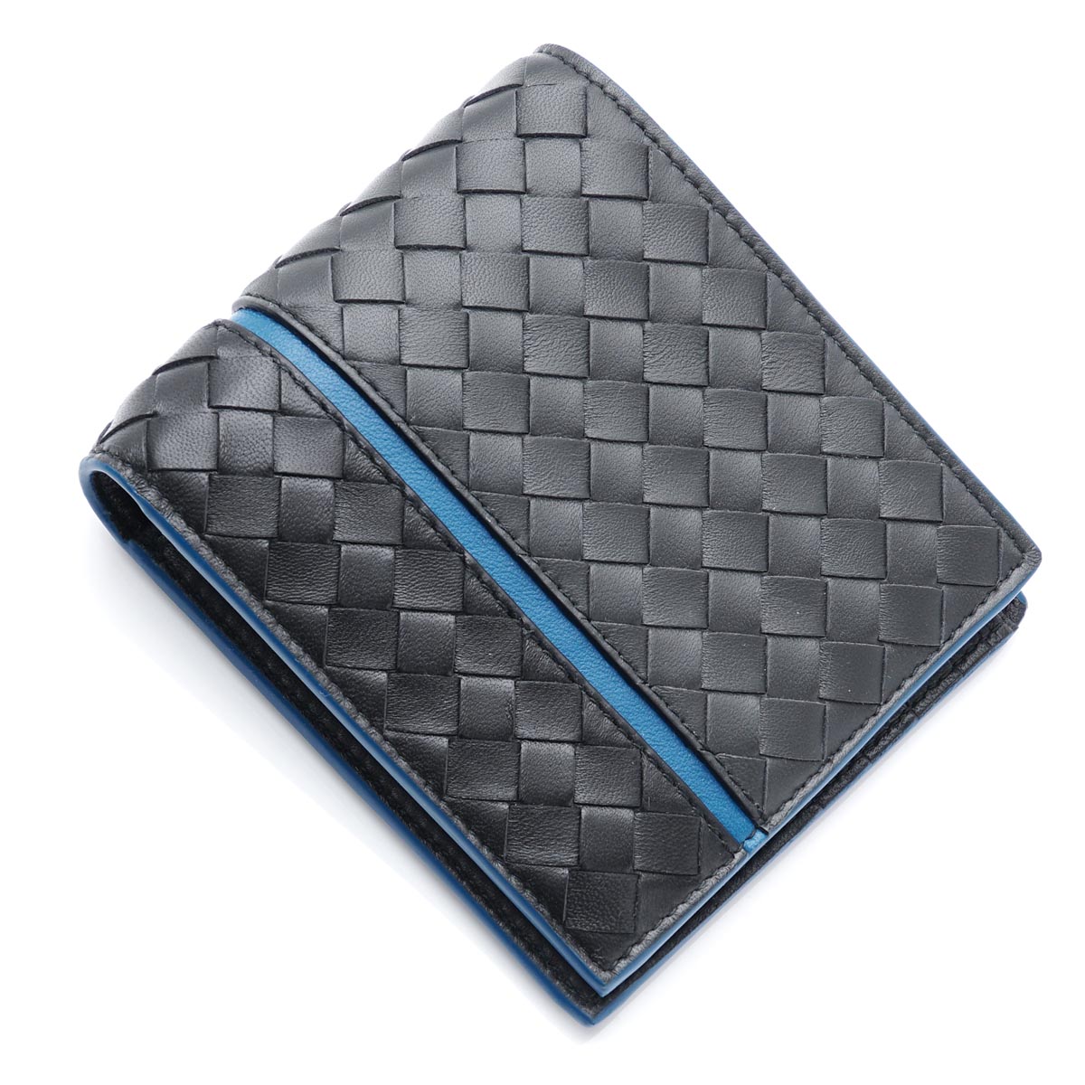 ボッテガヴェネタ/BOTTEGA VENETA 2つ折り財布 NAPPA ナッパ アルドアーズ×ネロ×ピーコック グレー系 113993 vcbb1 2060 メンズ - 商品画像 7