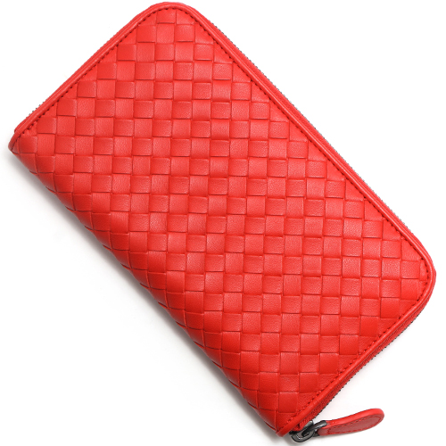 ボッテガヴェネタスーパーコピー BOTTEGA VENETA 長財布 イントレチャート 【INTRECCIATO】 ニューレッド 114076 V001N 6524 レディース - 商品画像 1