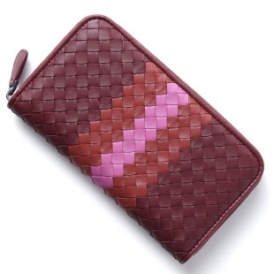 ボッテガヴェネタコピーBOTTEGA VENETA ラウンドファスナー 長財布[小銭入れ付き] NAPPA バローロ×ブリック×ピオニー レッド系 114076 vcb41 2270 レディース